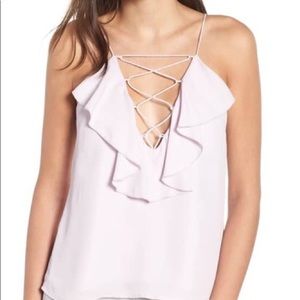 Wayf Lace-Up Ruffle Cami